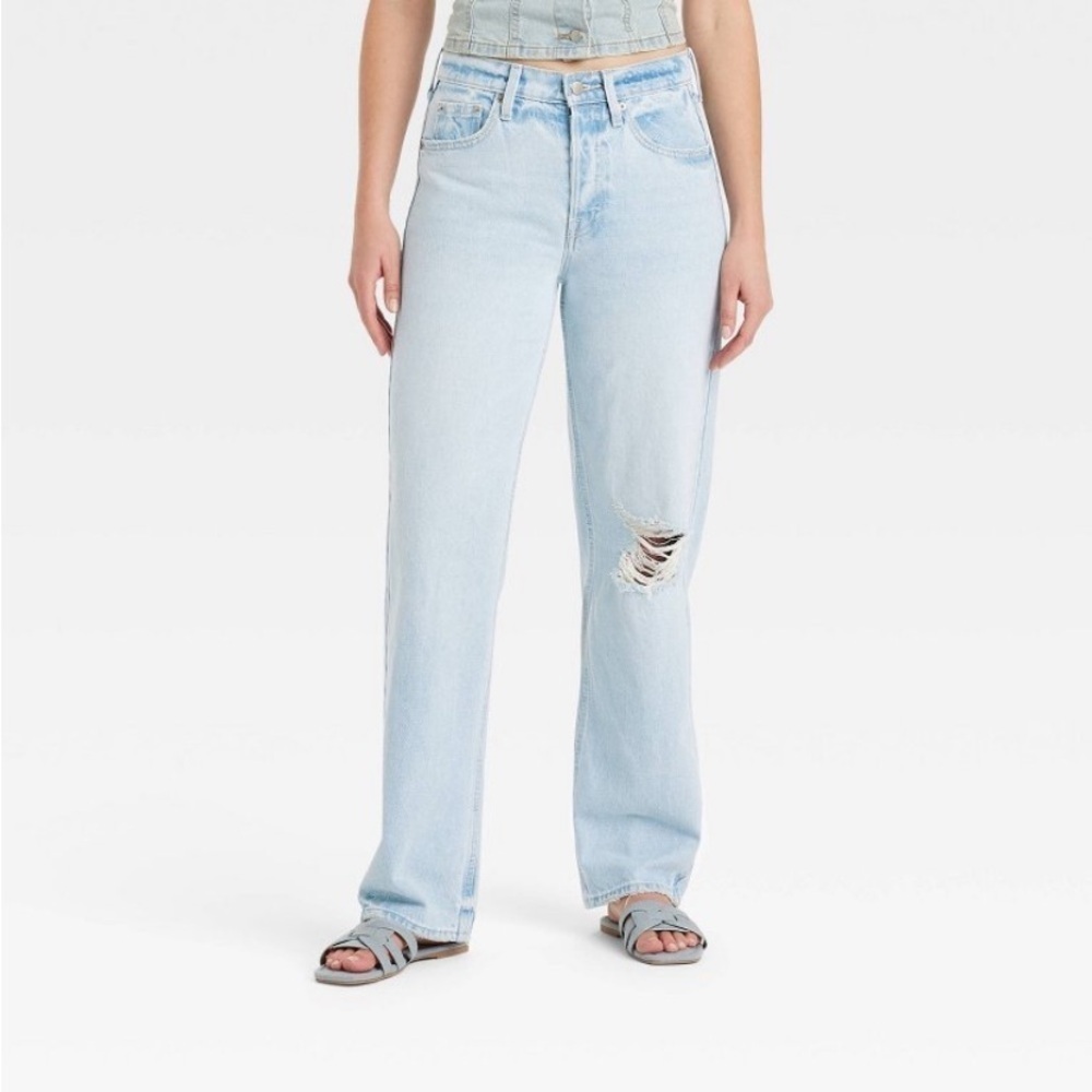 Women's Mid-Rise 90's Baggy Jeans - Universal Thread™ Light Wash new
